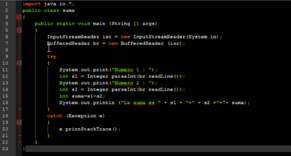 Ejemplo de como sumar dos números en java introducidos por teclado