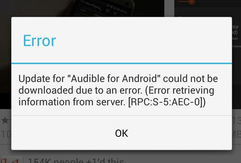 Solucionar el error RPC: S-5: AEC-0 de Google Play