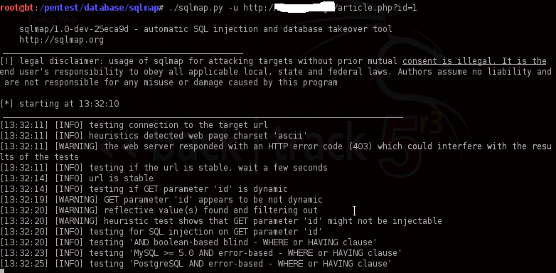 Inyecciones sql automatizadas con SQLMAP