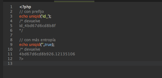 Generar id`s únicos con php