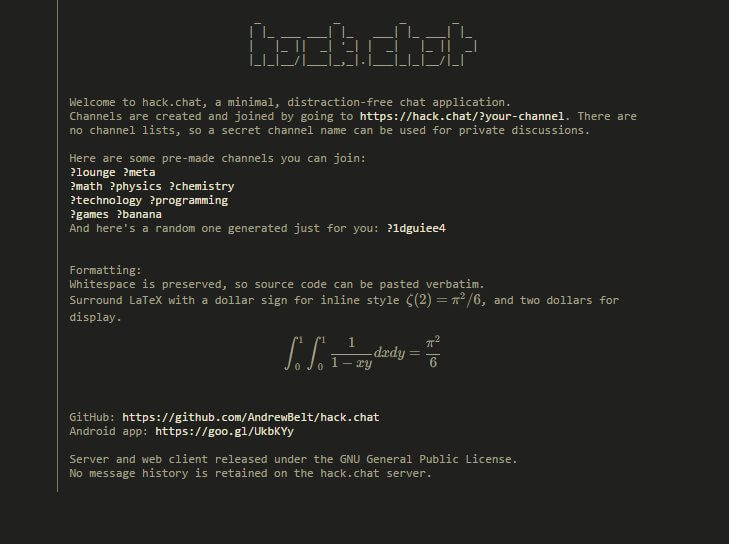 Hack chat, un chat  práctico, seguro y privado